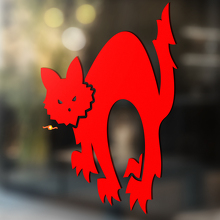 Sticker Autocollant Universel en Vinyle Silhouette de Chat en Colère_2