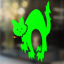 Sticker Autocollant Universel en Vinyle Silhouette de Chat en Colère_3