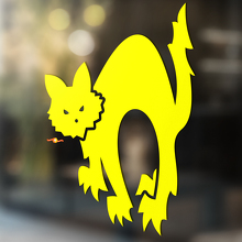 Sticker Autocollant Universel en Vinyle Silhouette de Chat en Colère_4