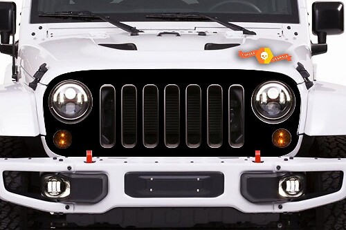 Autocollant en vinyle pour calandre blackout Jeep Wrangler JK JKU 2007-2016