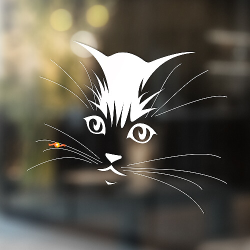 Autocollant Vinyle Universel Tête de Chat Mignonne_1