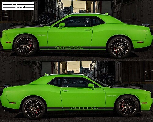Autocollant vinyle latéral bandes style Mopar pour Dodge Challenger 2009-2018