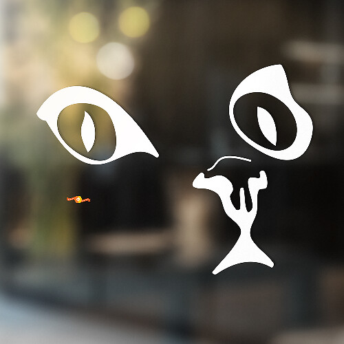 Autocollant universel en vinyle visage de chat