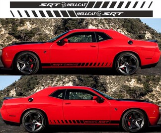 2X DODGE CHALLENGER Hellcat Side Vinyl Stickers graphique rallye autocollant 2009 - 2018