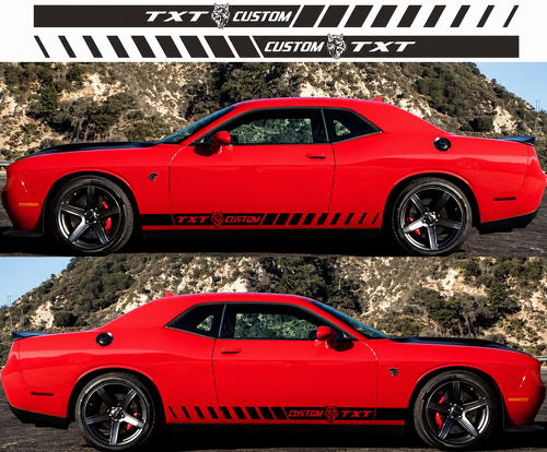 Autocollant Vinyle Latéral à Bandes Personnalisées pour Dodge Challenger SRT, Hellcat 2009-2018