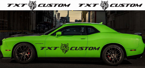 TXT CUSTOM Cat Graphic — Autocollant en vinyle (latéral) pour Dodge Challenger SRT, Hellcat 2009-2018
