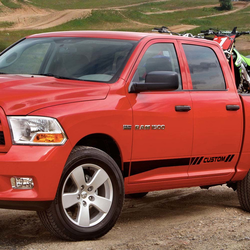 Dodge Ram mk4 2009-2017 1500 bande graphique latérale autocollant style 3

