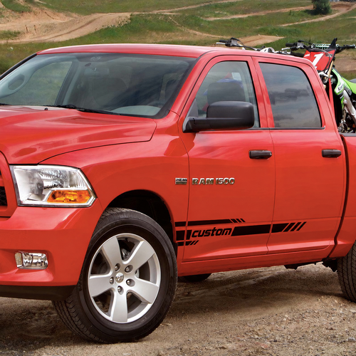 Autocollant vinyle paire de bandes à double porte personnalisées pour Dodge Ram 1500 2009-2017