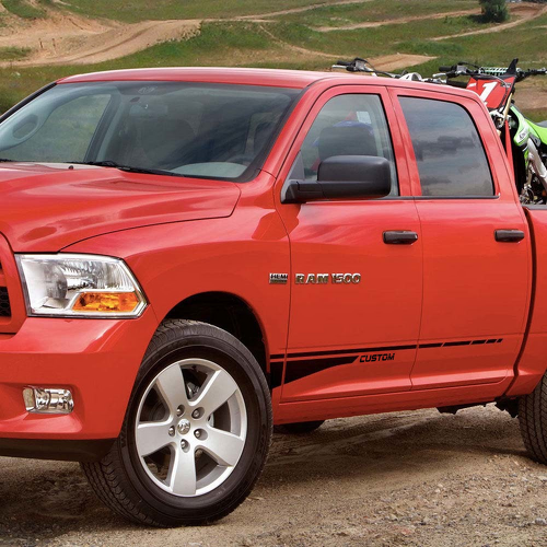Dodge Ram mk4 2009-2017 1500 bande graphique latérale autocollant style 6
