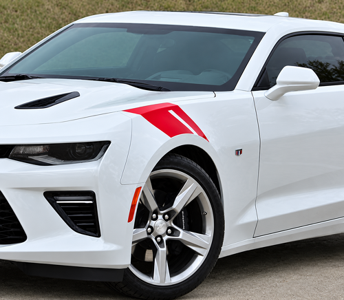 Inset Twin Front Fender Hash Pair Aile avant Autocollant vinyle pour Chevrolet Camaro 2016-2018