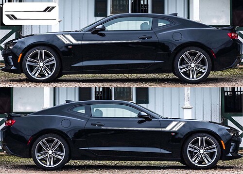 Autocollant vinyle latéral à rayures style hockey de marque pour Chevrolet Camaro 2016-2018