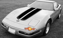 Chevrolet Corvette C4 Sport bandes de course de capot avant autocollant autocollant prédécoupé 1984 - 1996
 2