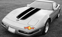 Chevrolet Corvette C4 Sport Front Hood Racing Stripes Sticker Decal pré-coupe 1984 - 1996
 2