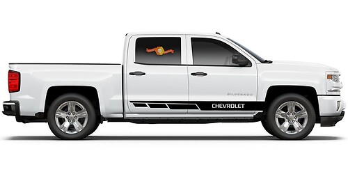 Autocollant Vinyle Latéral à Rayures d'Accent de Marque pour Chevrolet Silverado 2013-2019