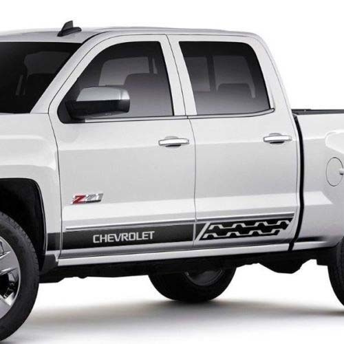 Chevrolet Silverado mk3 bandes latérales graphiques Autocollant Autocollant panneau de porte Autocollant Autocollant Vinyle noir
