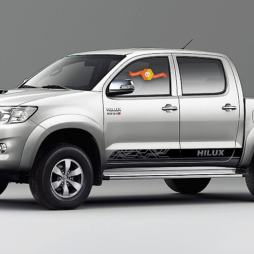 Autocollant vinyle latéral à bandes de style géométrique de marque pour Toyota Hilux