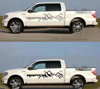 2 pièces graphiques montagne voiture autocollant camionnette arrière décalcomanie pour Ford Raptor F150