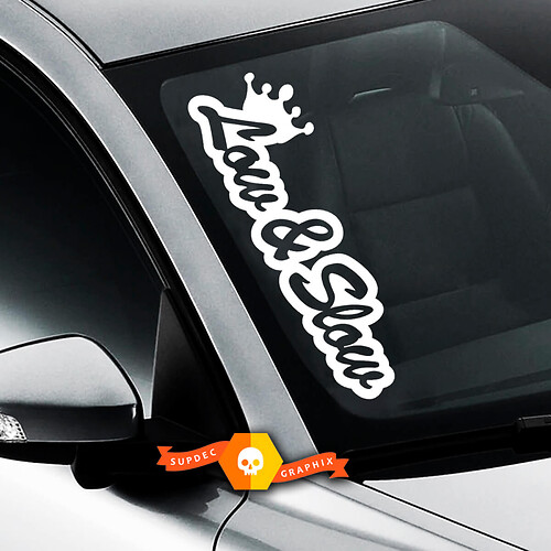 Autocollant Vinyle Pare-brise Style JDM Bas et Lent