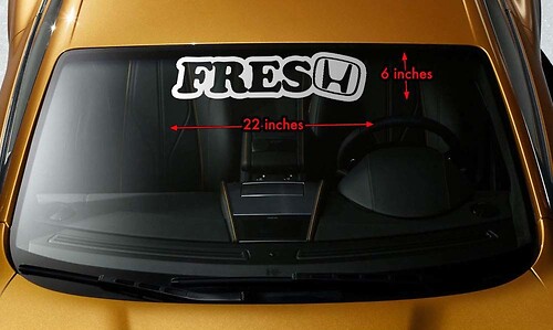 Autocollant Vinyle Neuf Style Honda pour Pare-brise Honda Accord