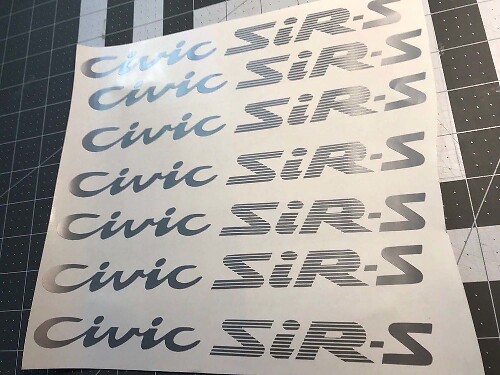 Décalcomanie en vinyle style JDM Civic SiR-S pour Honda Civic EG