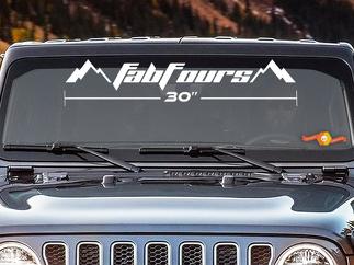 FAB FOURS WINDSHIELD DECAL VINYL LETTRAGE - SELECT SIZE camion 4X4 Jeep Toyota