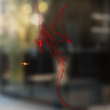 Autocollant Vinyle Universel Contour Silhouette Dragon Volant_2