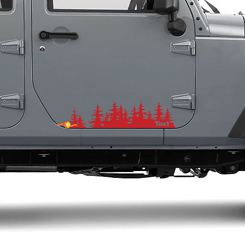 Jeep arbre forêt découpé vinyle porte autocollant PNW pins bois Silhouette graphique voiture camion corps