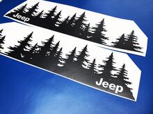 Jeep arbre forêt découpé vinyle porte autocollant PNW pins bois Silhouette graphique voiture camion corps 3