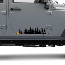 Jeep arbre forêt découpé vinyle porte autocollant PNW pins bois Silhouette graphique voiture camion corps 3