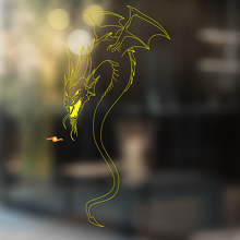 Autocollant vinyle universel silhouette contour de dragon_3