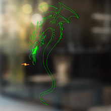 Autocollant vinyle universel silhouette contour de dragon_4