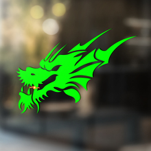 Autocollant Vinyle Universel Style Tribal Tête de Dragon_2