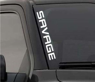 Autocollant de pare-brise SAVAGE décalcomanie de fenêtre en vinyle rouleau de charbon de camion levé pour F150