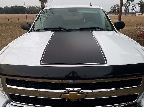 Autocollant en vinyle bande contour capot pour Chevrolet Silverado 2007-2013