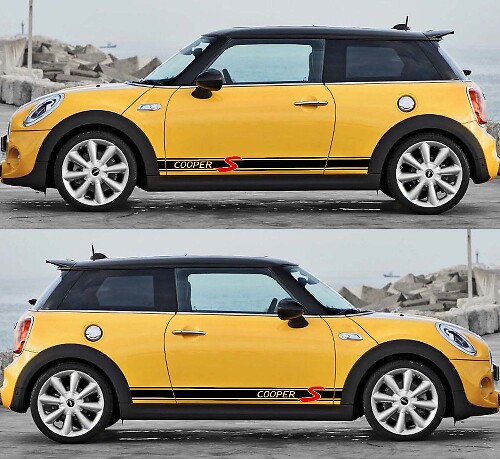 2X Mini Cooper S Side Stripe Stickers Autocollants 2014-2018