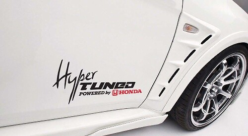 Autocollant latéral en vinyle style Hyper Tuned Propulsé par Honda