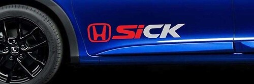 Autocollant en vinyle du logo SiCK pour porte latérale Honda Civic