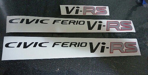 Kit d'autocollants en vinyle latéraux et arrière Honda Civic Ferio Vi-RS