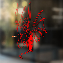 Autocollant Vinyle Universel Contour Tête de Dragon_2