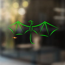 Autocollant Vinyle Universel Contour Dragon Volant Style Minimaliste_4