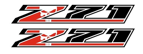Autocollant Vinyle Décalcomanie Latérale Logo Z71 Crâne Punisher pour Chevrolet Silverado