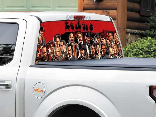 Autocollant en vinyle pour lunette arrière ou hayon de Red Dead Redemption 2 pour pick-up et SUV