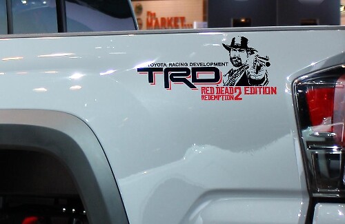 Autocollant vinyle décoratif TRD Red Dead Redemption Edition pour la cabine du Toyota Tacoma