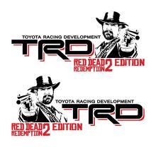 Autocollant vinyle décoratif TRD Red Dead Redemption Edition pour la cabine du Toyota Tacoma_2