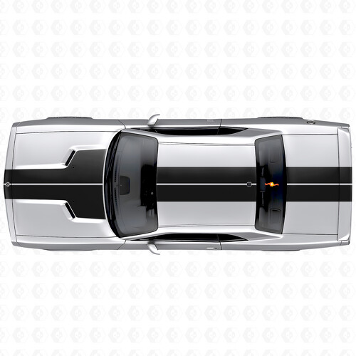 Autocollant Vinyle Bande Double Capot Toit Coffre pour Dodge Challenger 2008-2014