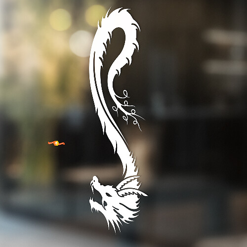 Autocollant Vinyle Universel Dragon Chinois Ondulant