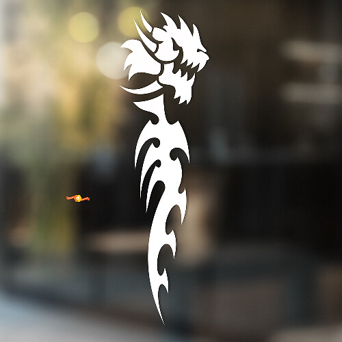 Autocollant Vinyle Universel Art Minimaliste Dragon Tribal