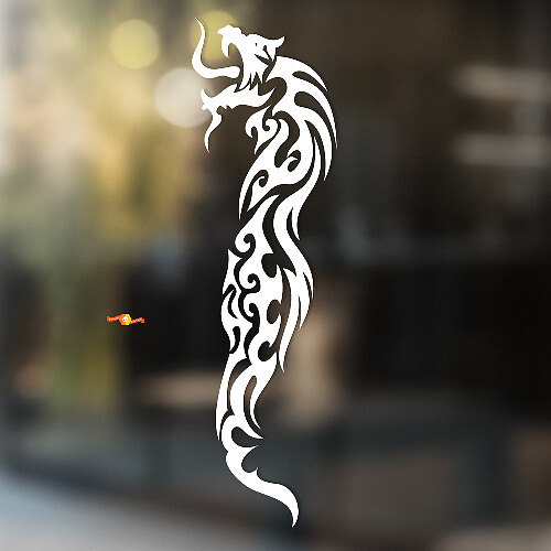 Autocollant Vinyle Universel Style Tribal Dragon de Feu