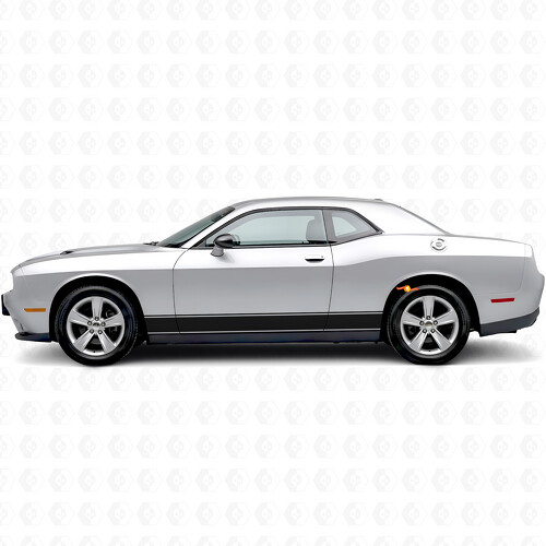 Autocollant vinyle à bandes droites pour bas de caisse pour Dodge Challenger