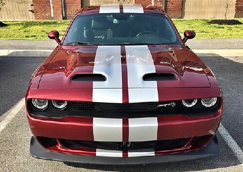 Kit de décalcomanies en vinyle bandes de course doubles style rallye par-dessus la voiture pour Dodge Challenger